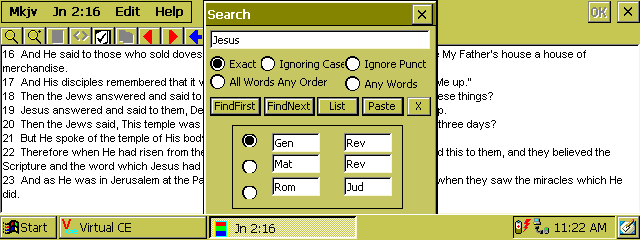 A list of the number of occurrences of any word in Scripture can be created easily in the Search function